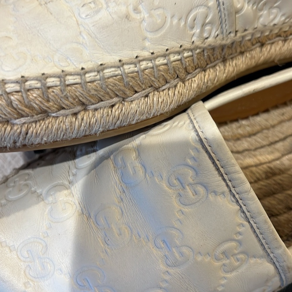Gucci White Espadrille Flats